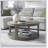 40-Inch Large Curved 2-Tier Traditional Round Wooden Coffee Table With Wheels, Mid-Century Rustic Style For Living Room And Office-448489236
