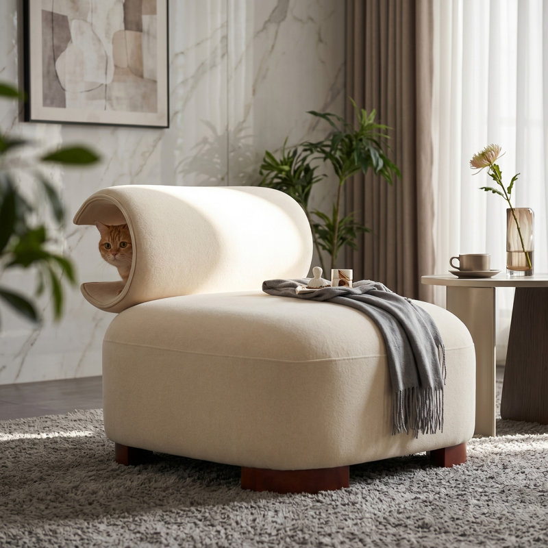 Chaise d'appoint moderne en polyester pour le salon - Convient aux animaux de compagnie, capacité de poids de 330 lb, conception élégante et durable