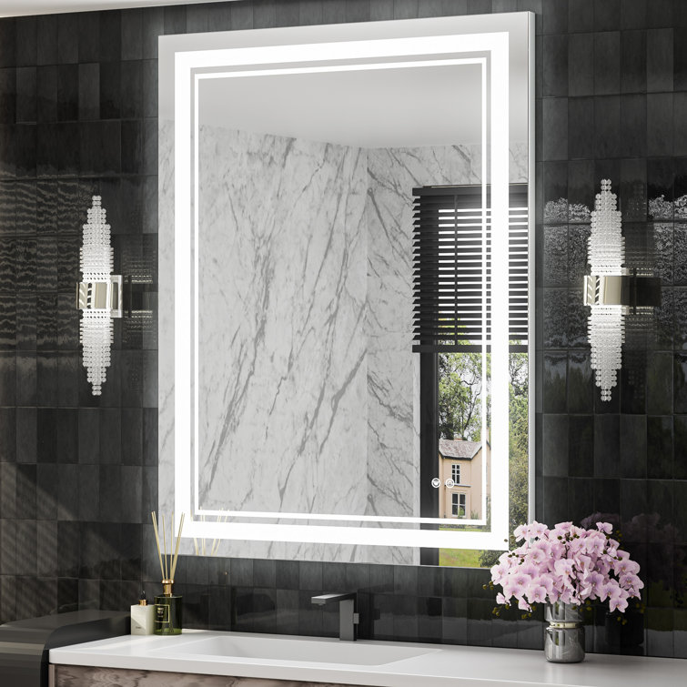 LED Lighted Bathroom / Vanity Mirror with Brightness Adjustable, Memory Function, Anti-fog