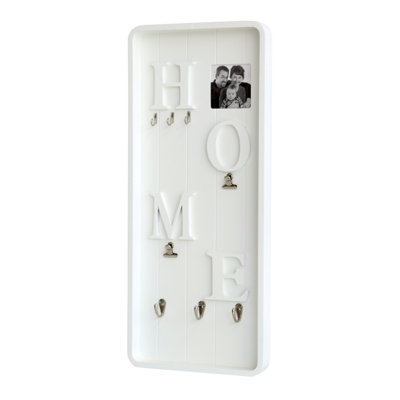 Solid Wood Wall Organizer with Key Hooks