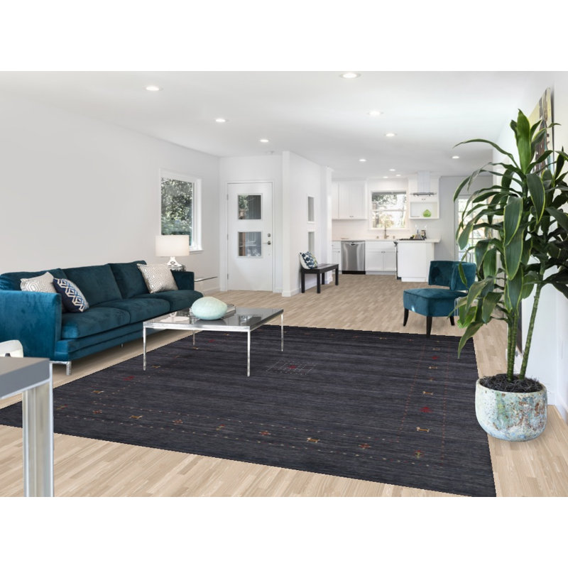Tapis tribal bleu marine Gabbeh 8