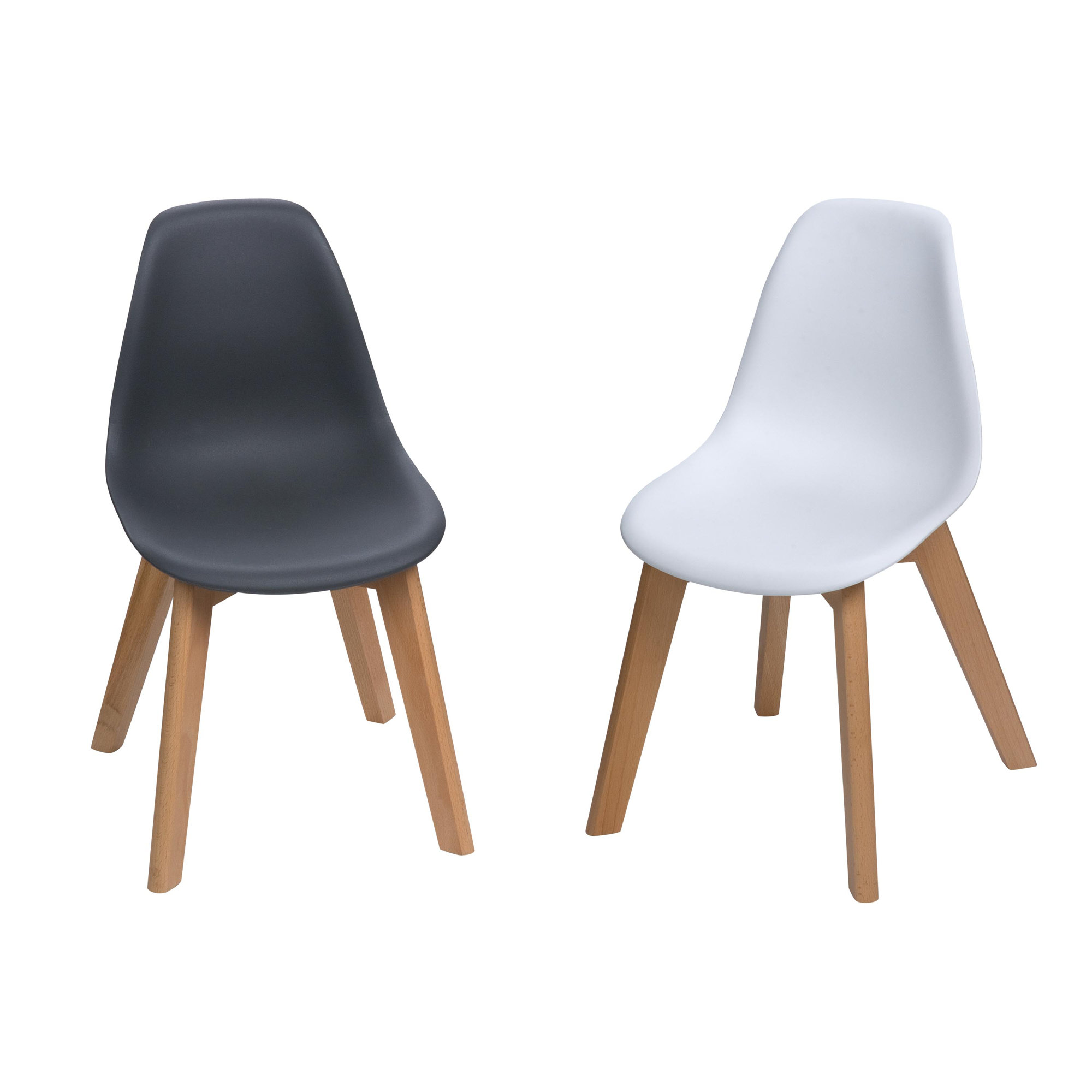 Adaline Modern Kids Desk / Activity Chair, Gray/White