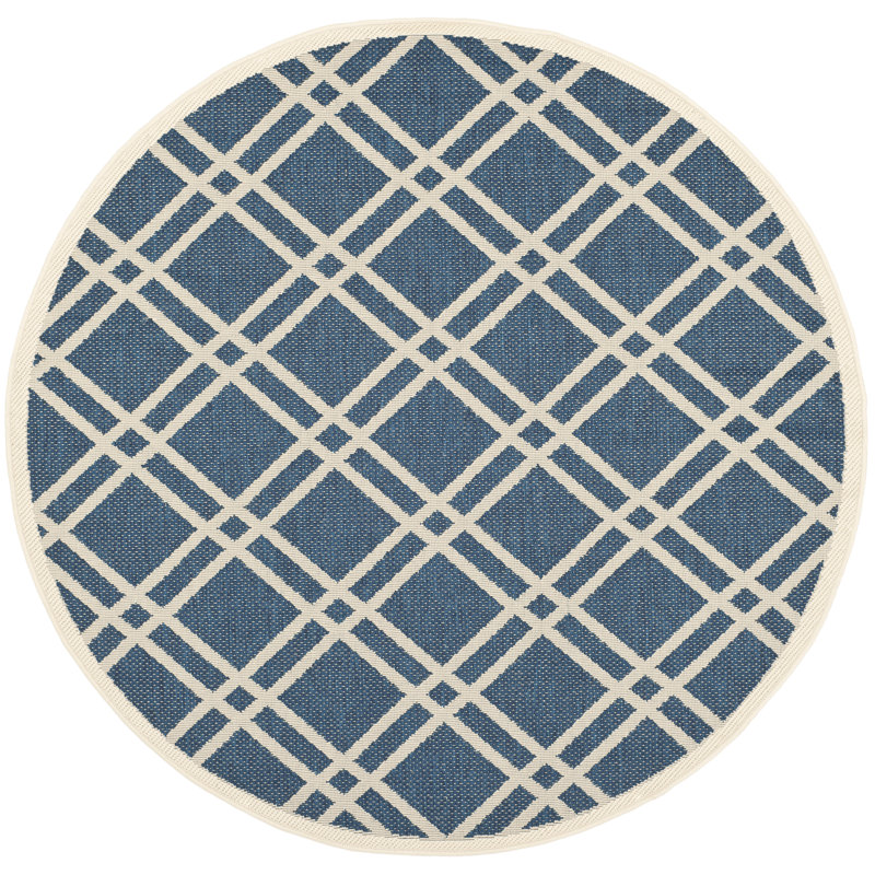 Vondrus Performance Geometric Indoor/Outdoor Area Rug, Round 5'3"