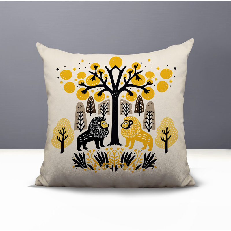 Coussin Comas, Jaune, Carré 15 po