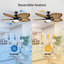Tropical Ceiling Fan With LED Light And Remote, 52 Inch Outdoor Palm Leaf Fan For Patio With Memory Function, 5 Leaf Blades, Reversible DC Quiet Motor, For Porch, Farmhouse, Indoor