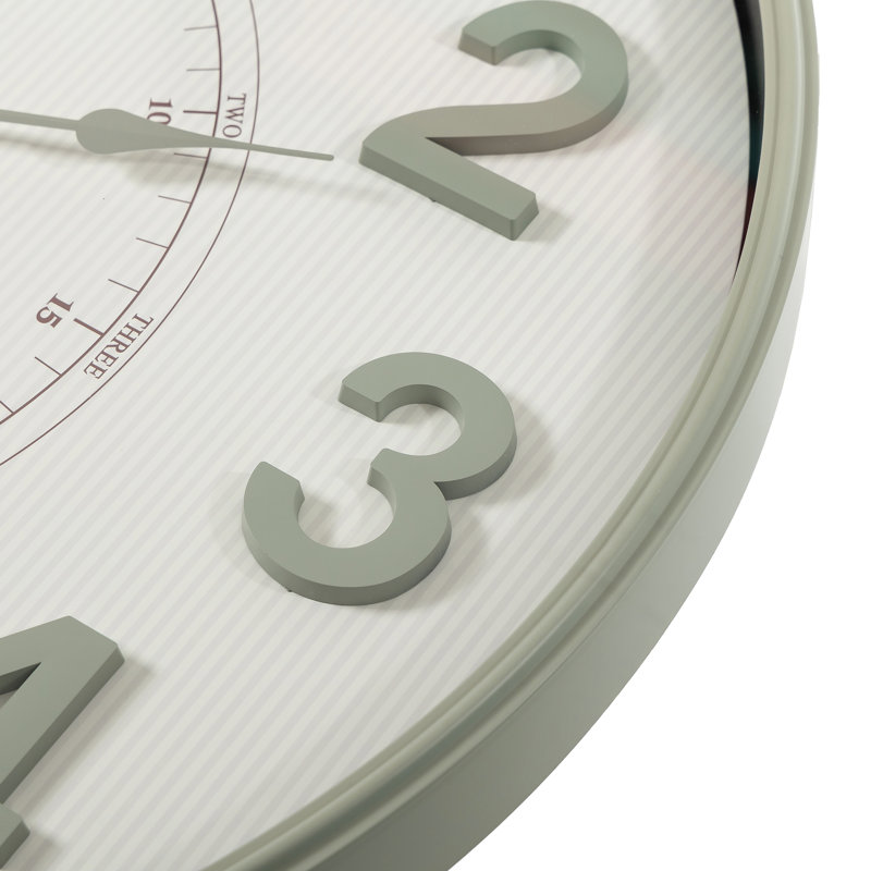 Linden Round Wall Clock 29.5 Inch Round, Sage Green