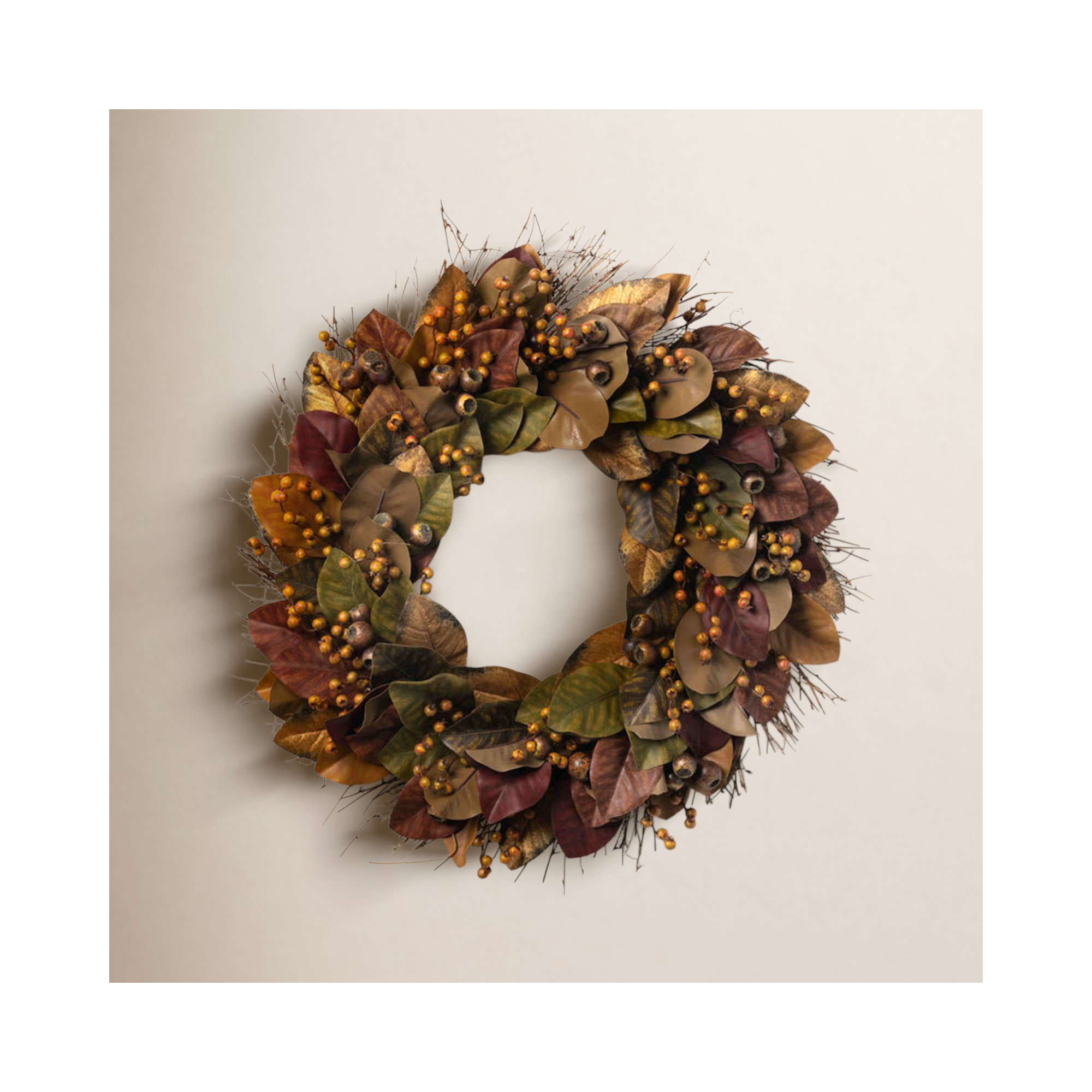 Thanksgiving Silk Wreath, 24" H x 24" W x 6" D