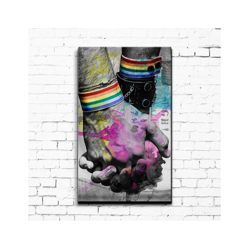 « hold hands », impression sur toile tendue encadrée