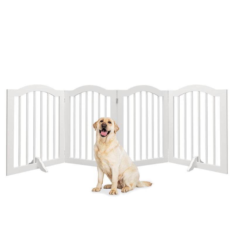Barrière pour animaux autoportante en bois massif 27,6 po, 4 panneaux