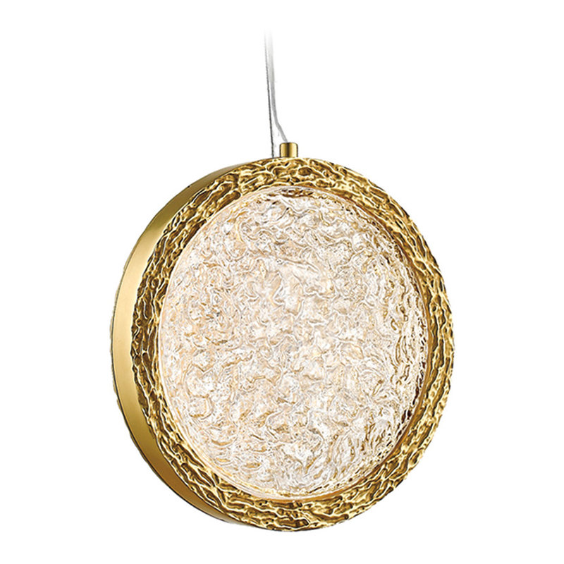 Luminaire suspendu géométrique Holmberg, Laiton poli, H 6 po x l 6 po x P 6 po