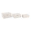 Boîtes rectangulaires tissées texturées avec couvercle pour le rangement au bureau - Boîtes de rangement décoratives pour la maison - Paquet de 3, 30,5 cm, 28 cm, 20 cm, brun et ivoire