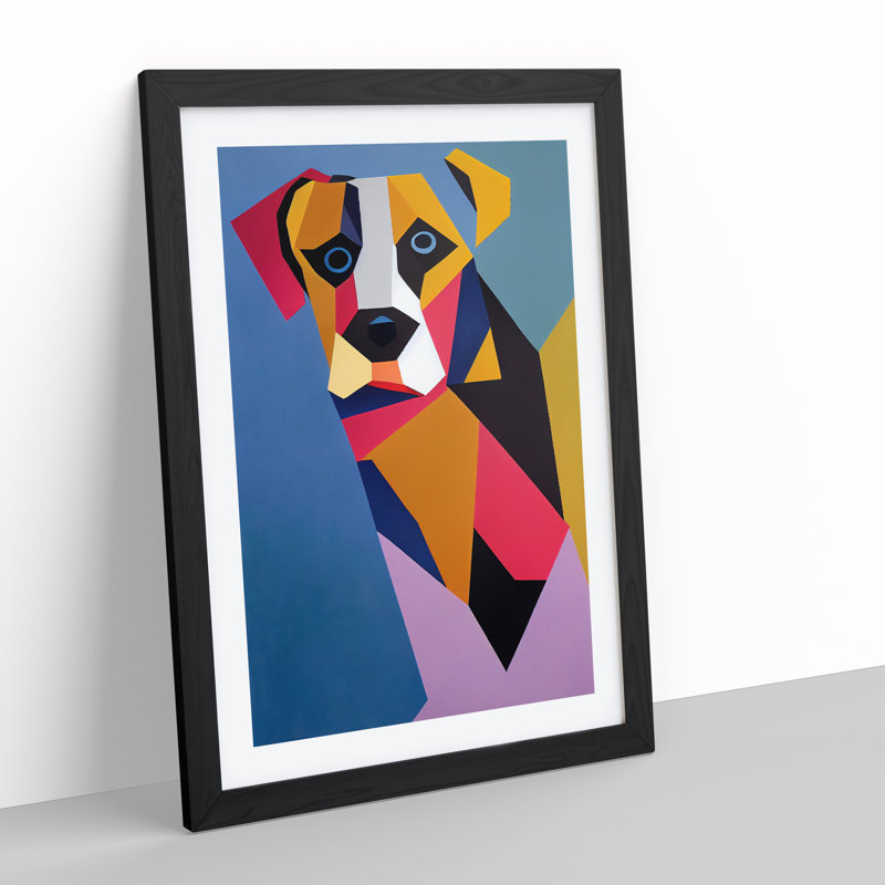Abstract Dog No.5 - Framed Print, Black, 64cm H x 46cm W x 2cm D
