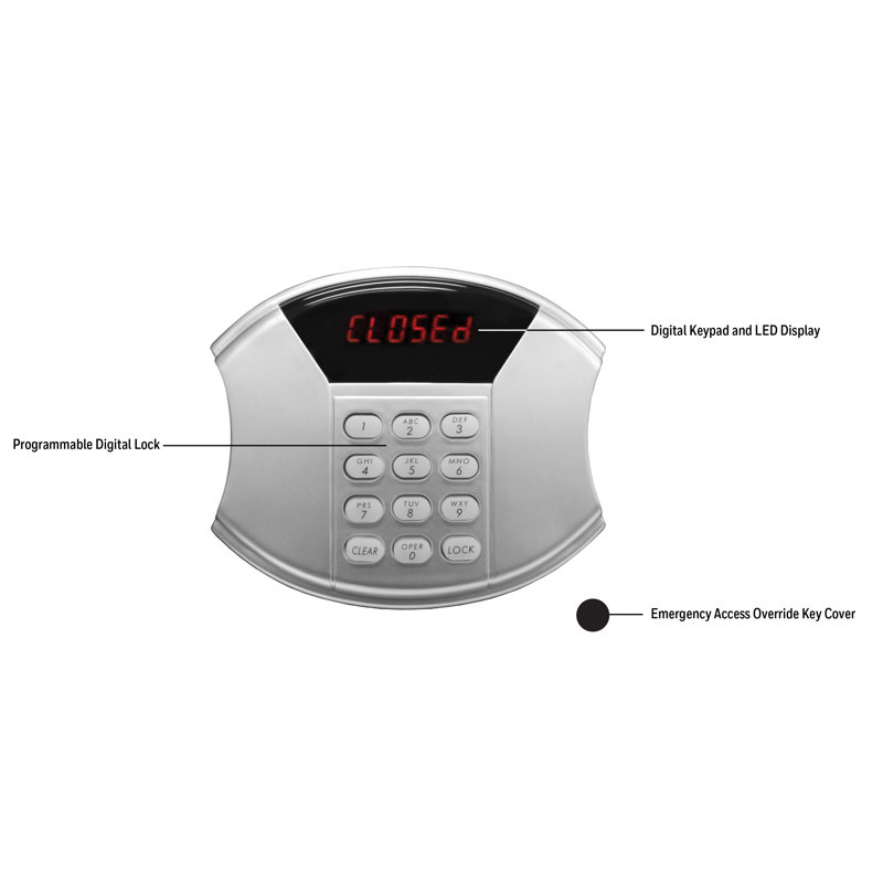 Large Black Steel Security Safe with Digital Lock and LED Display