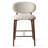 25.5” Modern Chenille Counter Stools With Barrel Back And Wood-Look Metal Legs, Set Of 4-1671185247