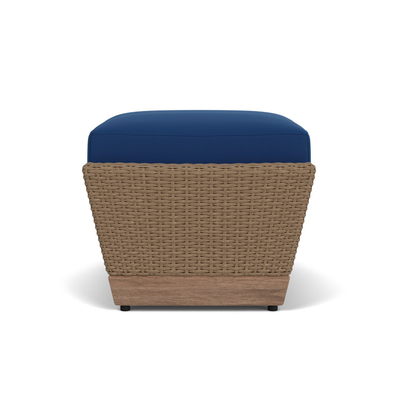 Charisma Rectangle Outdoor Ottoman Patio Ottoman, Flagship Lapis