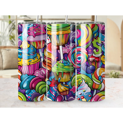 Choose Handmade Tumblers 591ml Vacuum Insulated Stainless Steel (18/8) Travel Tumbler with Straw
