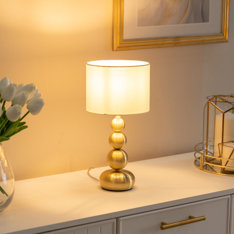Picacho Metal Table Lamp, White, Gold