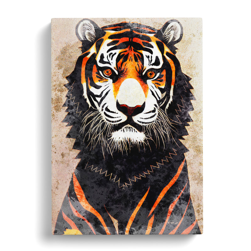 XC1022-4681X Tiger In Watercolour No.2 - Wrapped Canvas Print, 50cm H x 35cm W x 3cm D