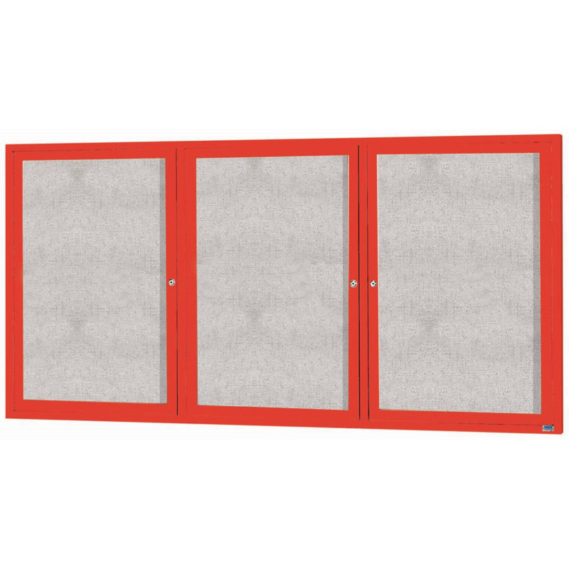 Tableau d'affichage mural extérieur pour l'extérieur, Rouge, Trois, H 48 po x l 96 po