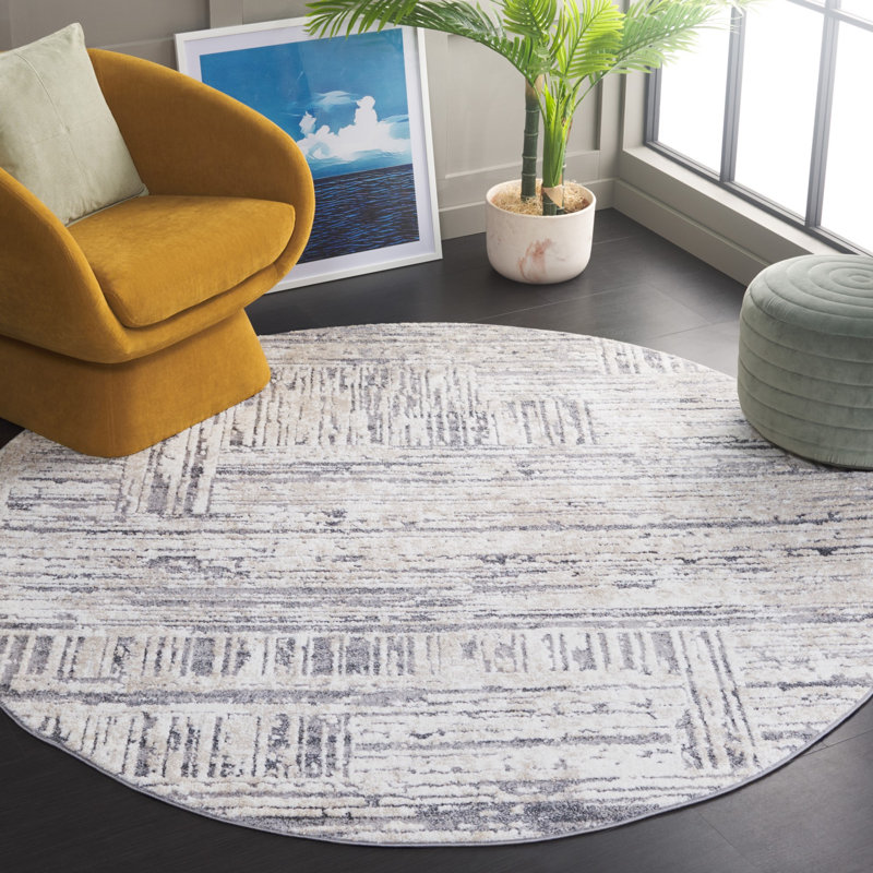 Hanka Performance Abstract Rug, Round 6'7"