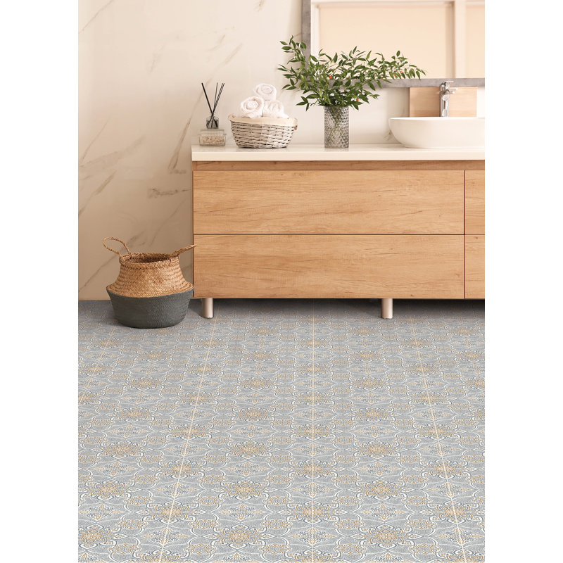 Decora Blue Peel and Stick Floor Tiles