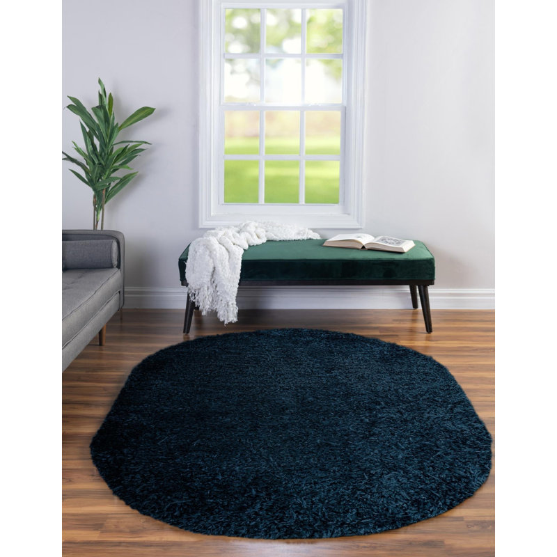 Tapis bleu Aegean, Ovale 7 pi 10 po x 10 pi