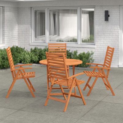 Aarini 4 - Person Patio Dining Set Round Table