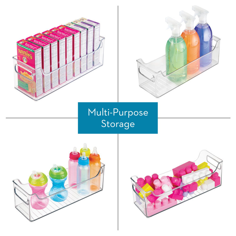 iDesign Plastic Stackable Pantry Bin - Storage Bin with Handles for Kitchen Organization - Ideal for Cabinets or Fridges
