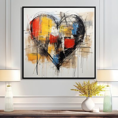 Pop Art Heart Abstract Collages - Art mural abstrait
