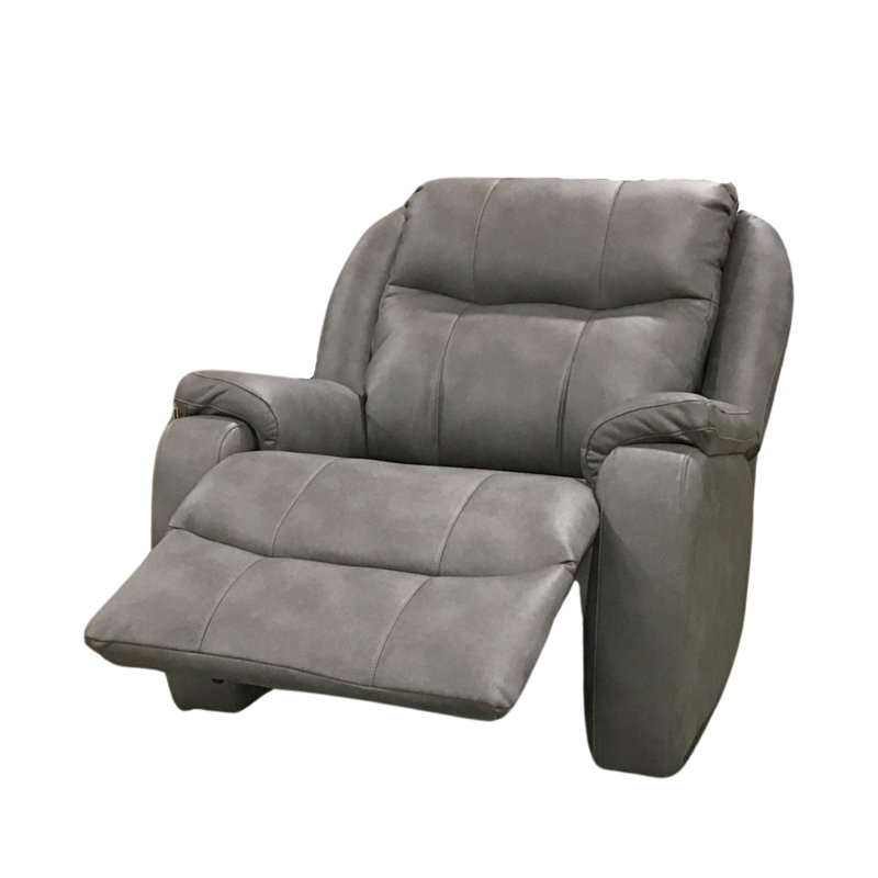 Hercules Dual Power Wall Recliner, Mid Gray Faux Leather