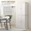 Armoire de cuisine 65 po, rangement moderne avec tablettes et portes réglables, armoire de salle à manger autoportante, blanc-559975885