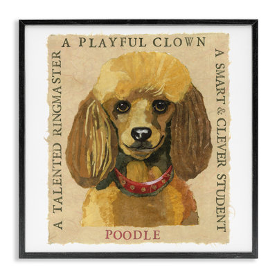 Fun Poodle Pet Phrases Framed Giclee Art by Nancy Overton