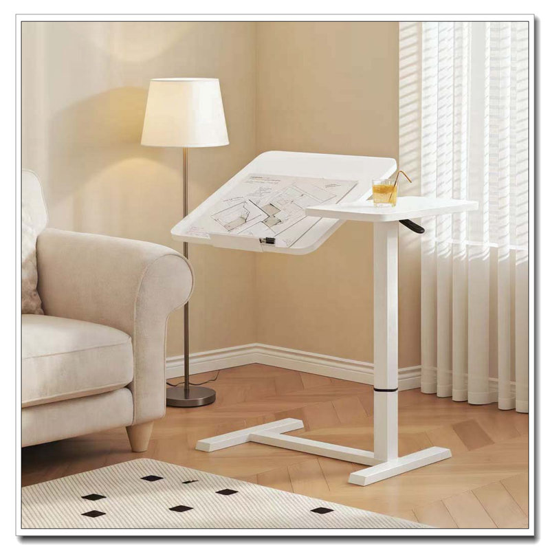 Table de chevet inclinable et mobile, Blanc