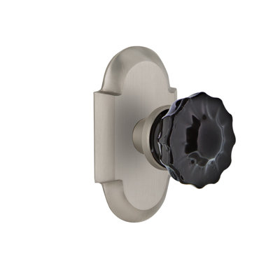 Cottage Plate with Crystal Black Door Knob