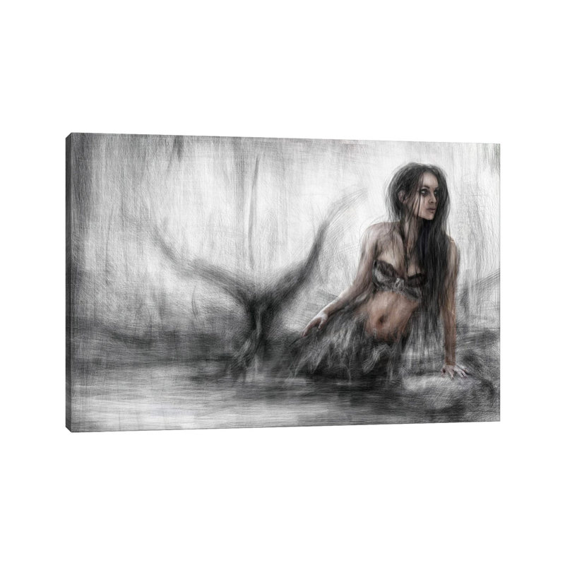 Mermaid by Justin Gedak - Print on Canvas, 101.6cm H x 152.4cm W x 3.81cm D, Wrapped Canvas