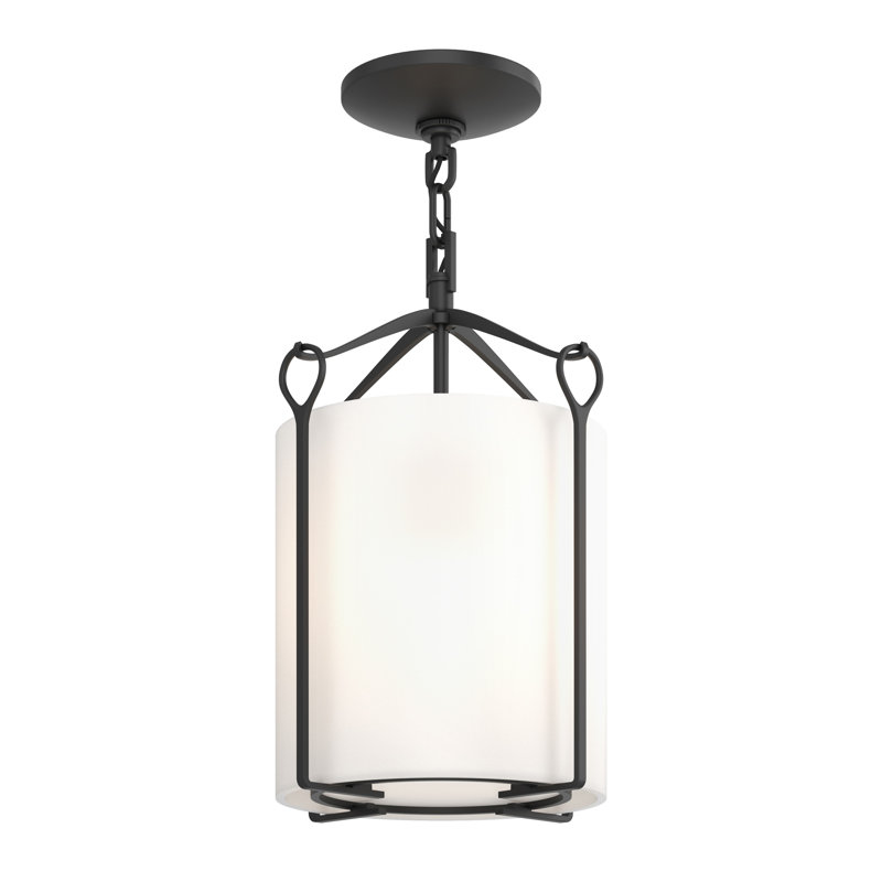 Bow 1 - Light Semi Flush Mount, Black, Opal White