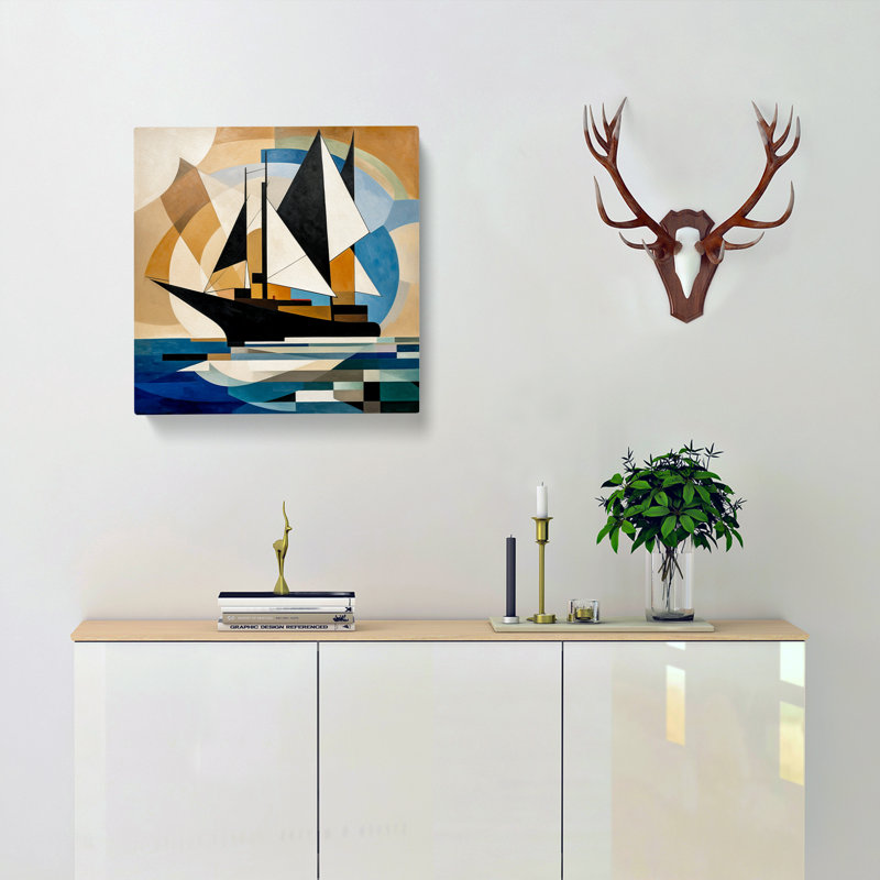 Ship on the Ocean Suprematism No.6 - Wrapped Canvas, 35cm H x 35cm W x 3cm D