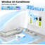 Climatiseur de fenêtre 6 000 BTU, climatiseur 3 en 1 avec déshumidificateur pour chambre à coucher / petite pièce (jusqu'à 250 pieds carrés), climatiseur de fenêtre silencieux et écoénergétique avec télécommande, minuterie 24H, trousse d'installation incluse, blanc
