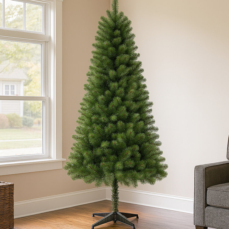 Arbre artificiel de 6 pi avec 490 pointes, support à 4 pieds, pour un décor de fête intérieur personnalisé dans un dortoir, installation manuelle classique, dortoir idéal pour Noël