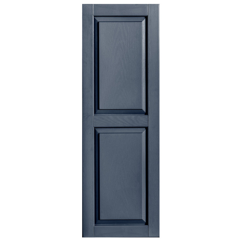Volet extérieur à panneau surélevé en vinyle simple, Indigo, 16 po, 67 po