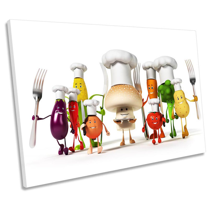Kitchen Vegetable Characters - Wrapped Canvas Print, 40.6cm H x 61cm W
