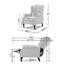 Fauteuil inclinable en tissu capitonné gris clair-984299534