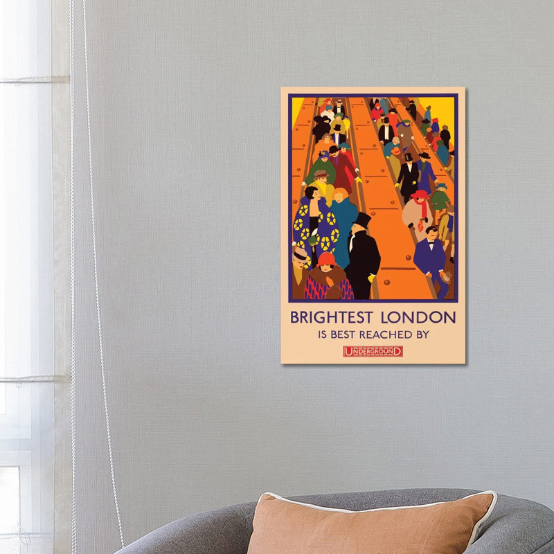 London Underground, Brightest London by Vintage Apple Collection - Wrapped Canvas Print, 66.04 cm H x 45.72 cm W x 3.175 cm D
