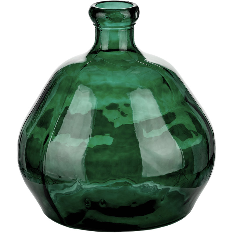 Handmade Glass Floor Vase, Sea Green