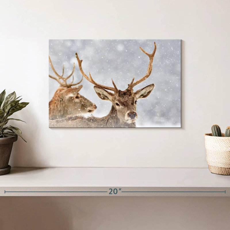 Cerf rouge d'hiver Brampt, H 8 po x l 12 po
