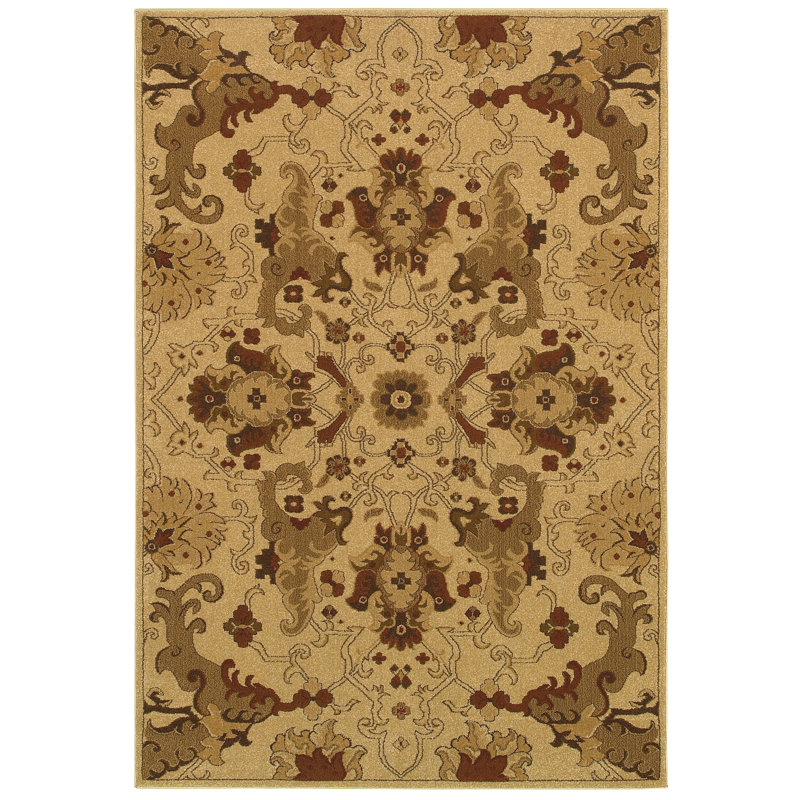 Tapis beige Genest, Rectangle 9 pi 9 po x 13 pi