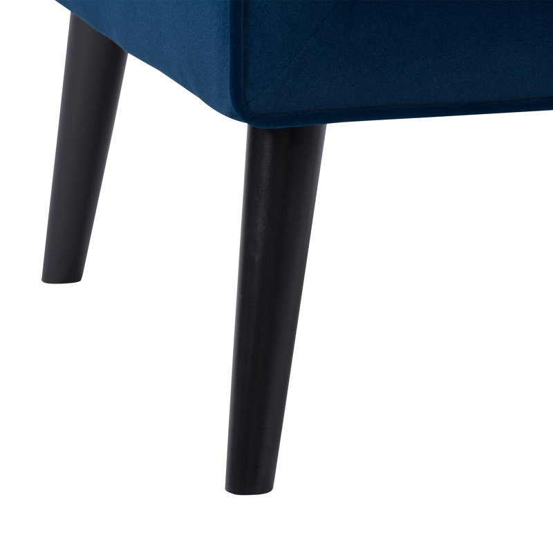 Archuleta Velvet Wingback Chair, Dark Blue Velvet