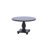 5 Piece Dining Set for 4 Includes a 48" Round Table with Pedestal and 4 Beige Red Polyester Fabric Upholstered Chairs, Sand Blasted Black-6334577-6334586