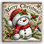 «Cheerful Snowman and Festive Friends», reproduction d'art sur toile