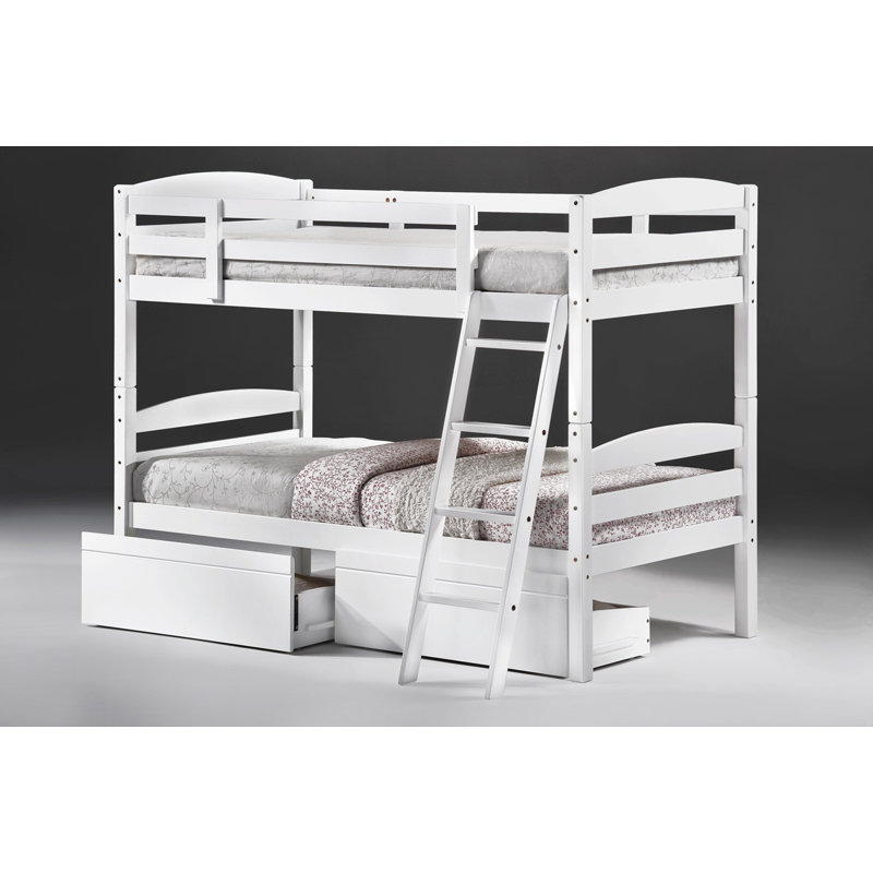 Ryan European Single (90 X 200 Cm) Bunk Bed, White